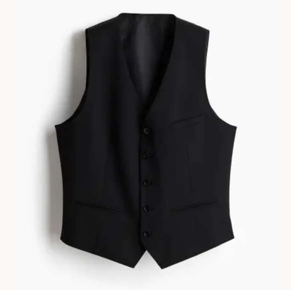 H&M Slim Fit Suit Vest Size 38 in Black - Picture 3 of 15